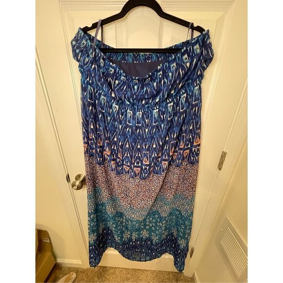 Lane Bryant 18/20 tube top dress blue long - Picture 2 of 8